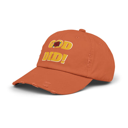 GOD DID Unisex Distressed Cap