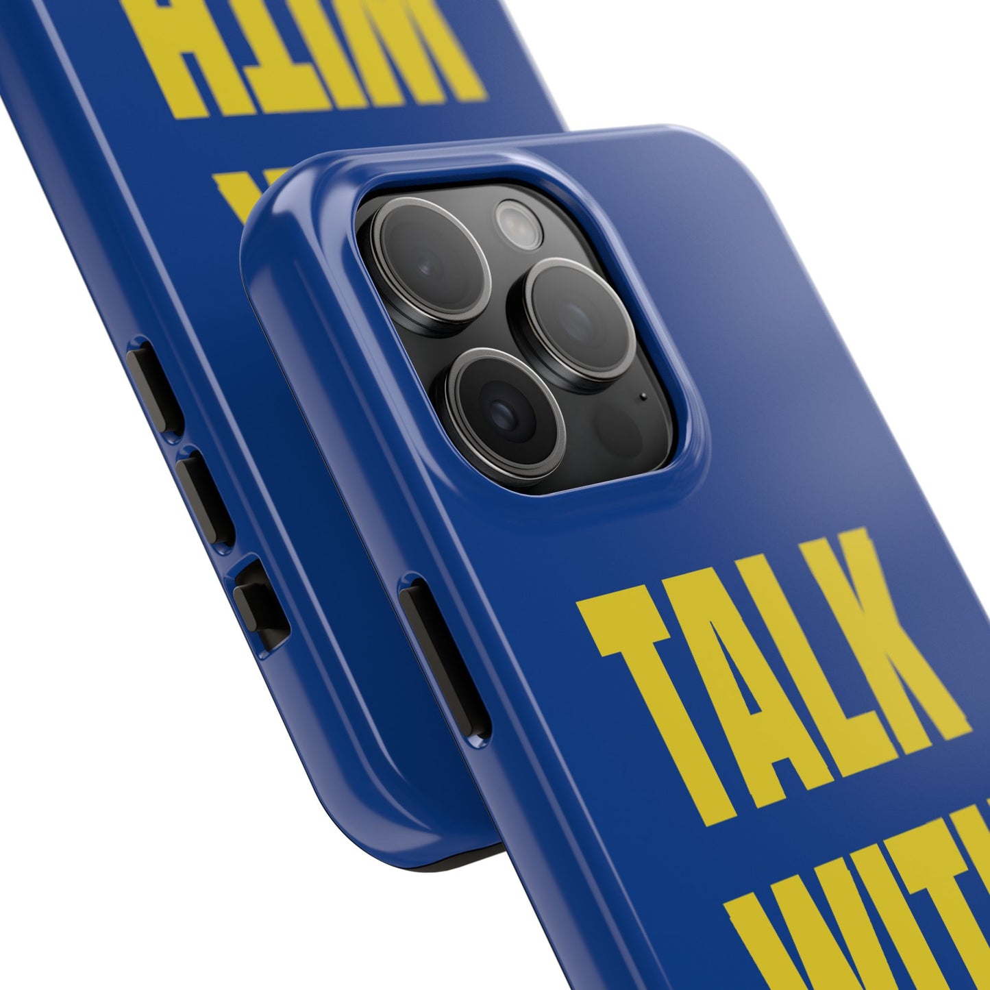 Blue and Yellow TALK WITH GOD Tough Phone Cases