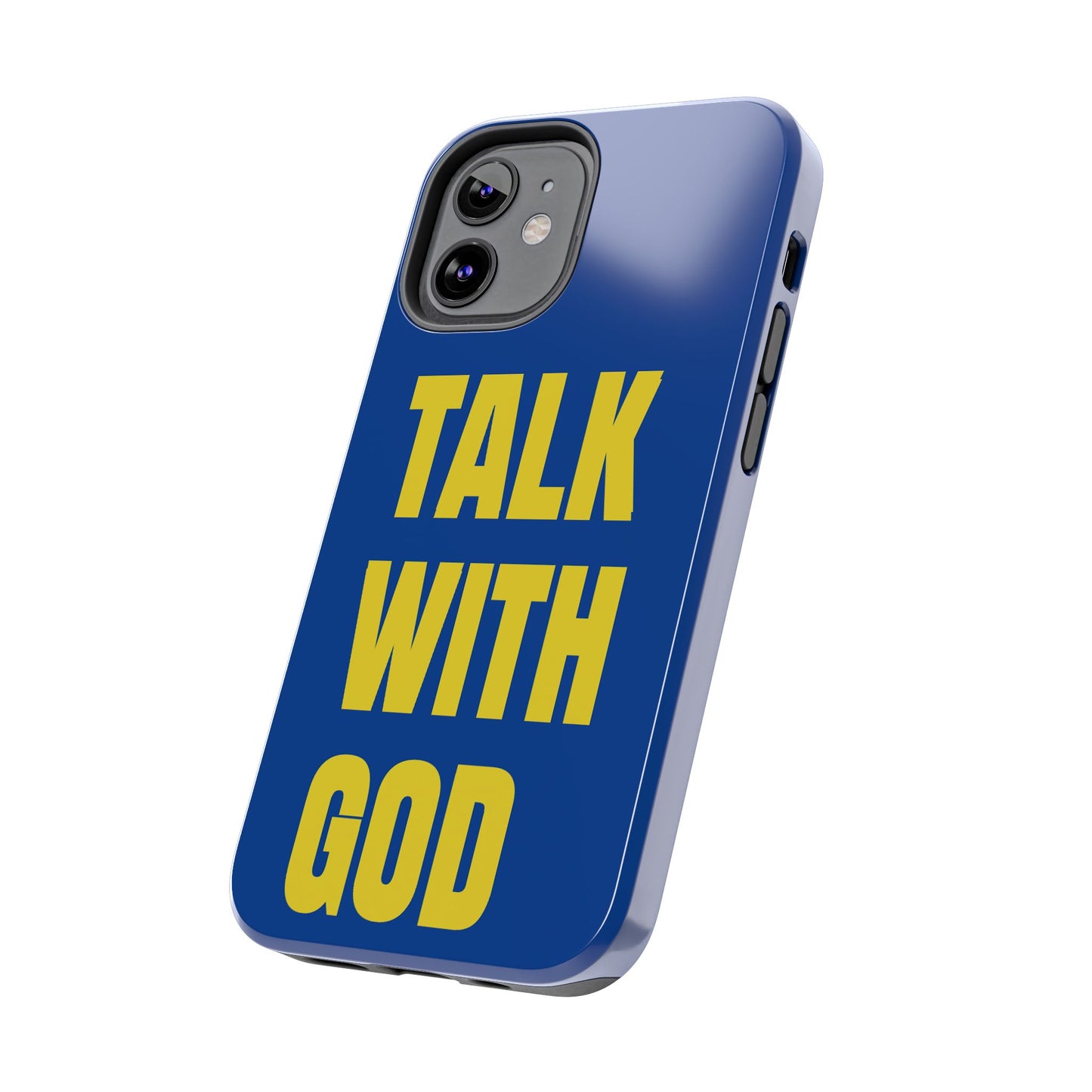 Blue and Yellow TALK WITH GOD Tough Phone Cases