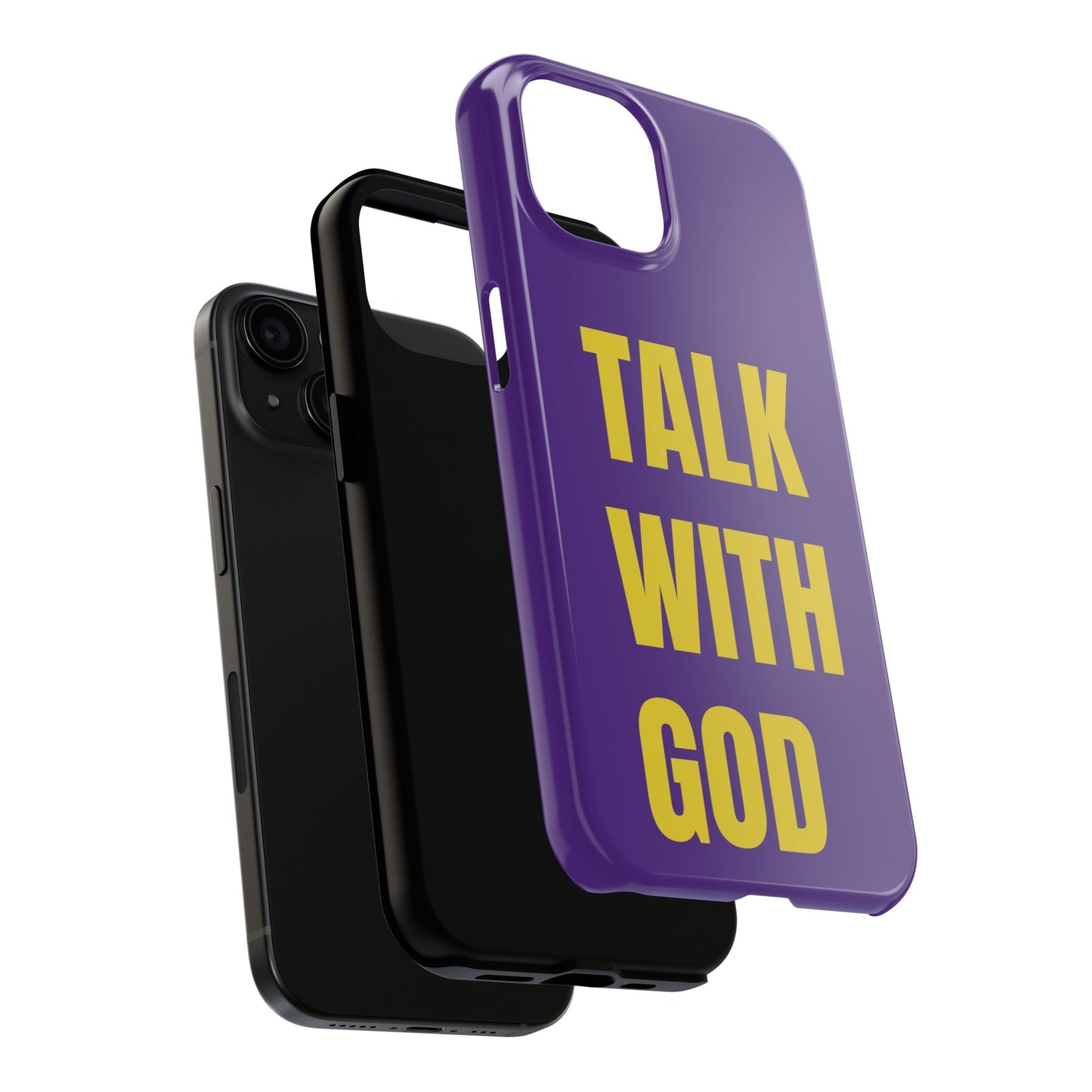Purple and Yellow TALK WITH GOD Tough Phone Cases