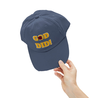 GOD DID Unisex Distressed Cap