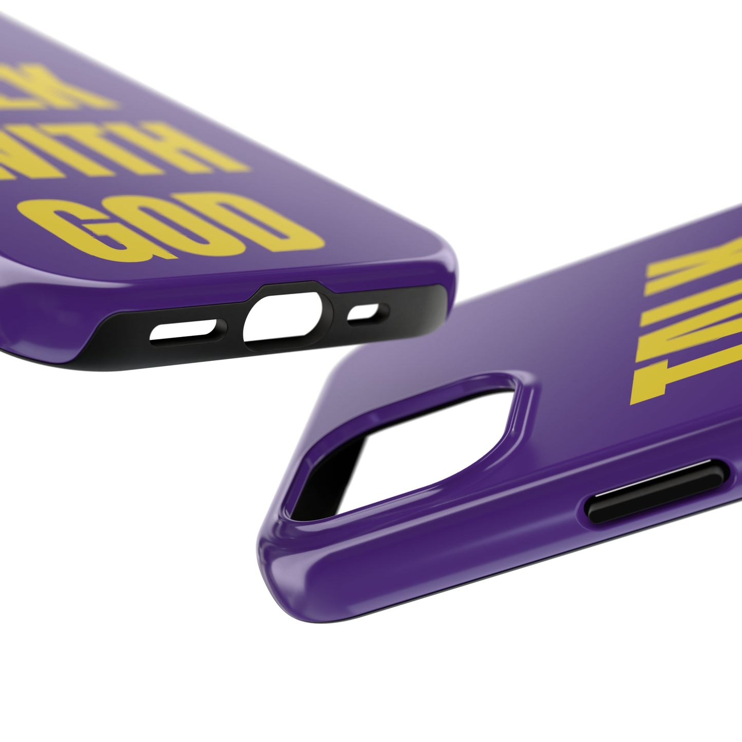 Purple and Yellow TALK WITH GOD Tough Phone Cases