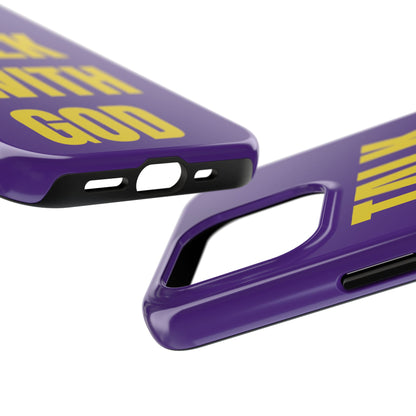 Purple and Yellow TALK WITH GOD Tough Phone Cases
