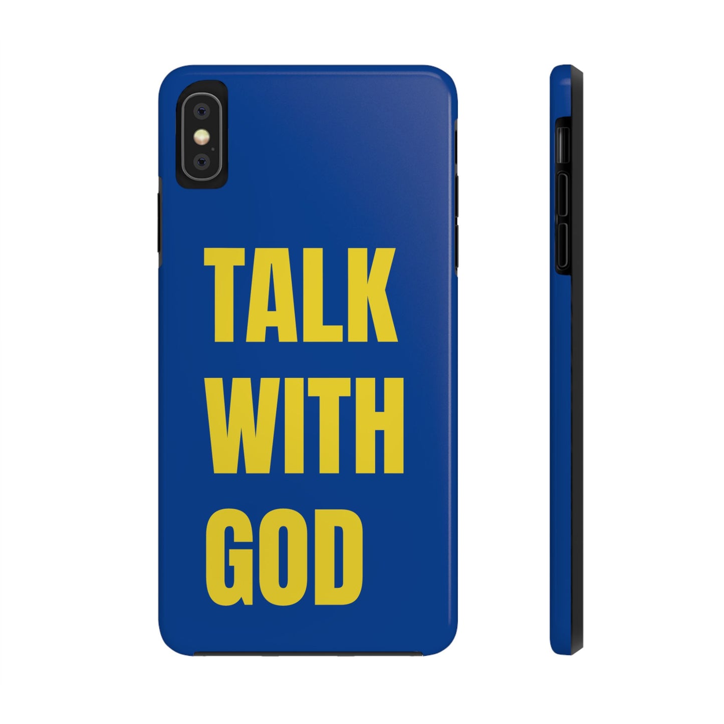 Blue and Yellow TALK WITH GOD Tough Phone Cases