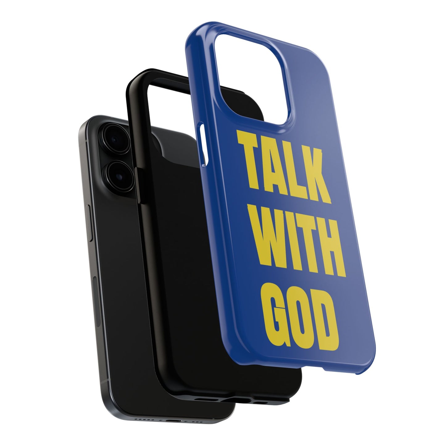 Blue and Yellow TALK WITH GOD Tough Phone Cases