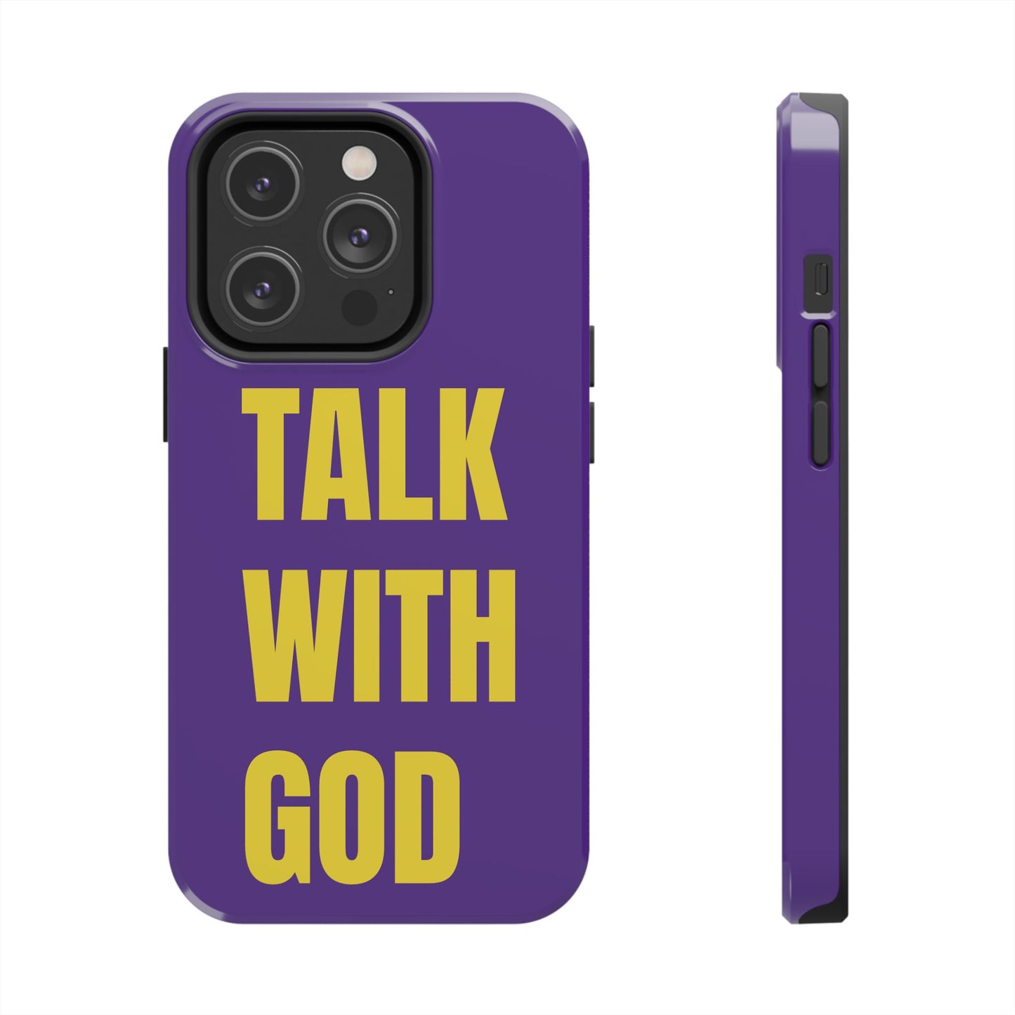 Purple and Yellow TALK WITH GOD Tough Phone Cases