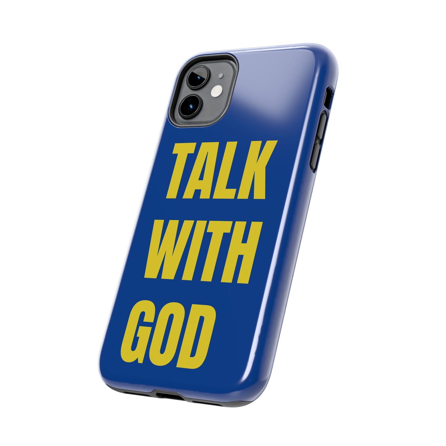 Blue and Yellow TALK WITH GOD Tough Phone Cases