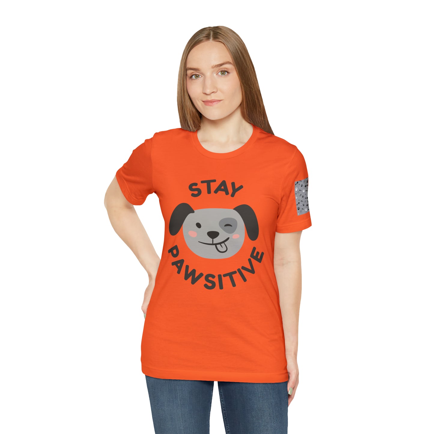 Unisex Jersey STAY PAWSITIVE Short Sleeve Tee