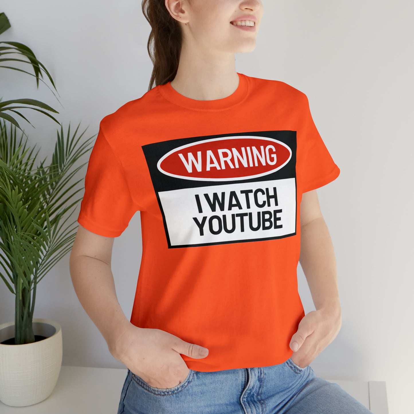 Unisex  WARNING.. I WATCH YOUTUBE Jersey Short Sleeve Tee