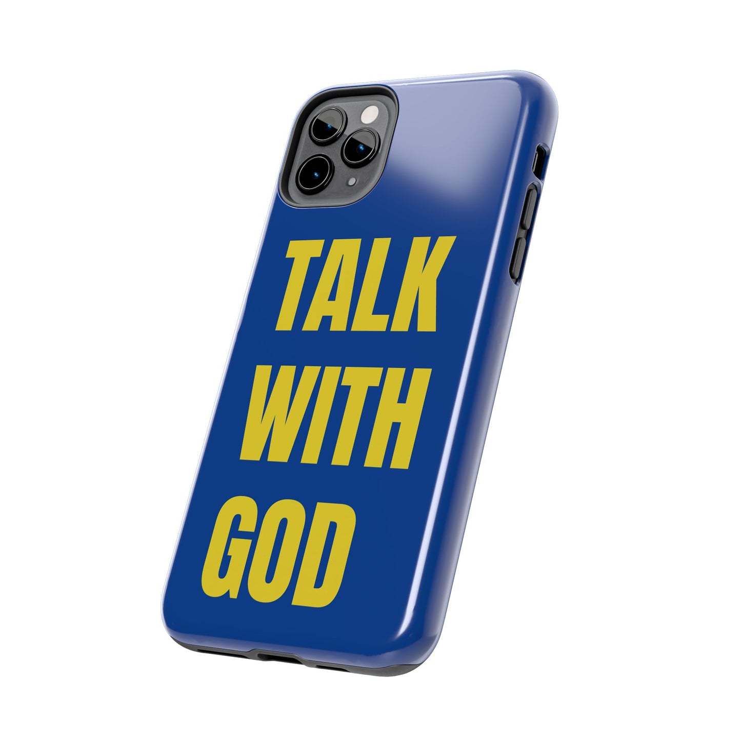 Blue and Yellow TALK WITH GOD Tough Phone Cases
