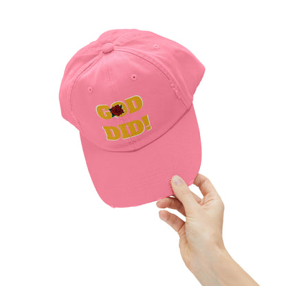 GOD DID Unisex Distressed Cap