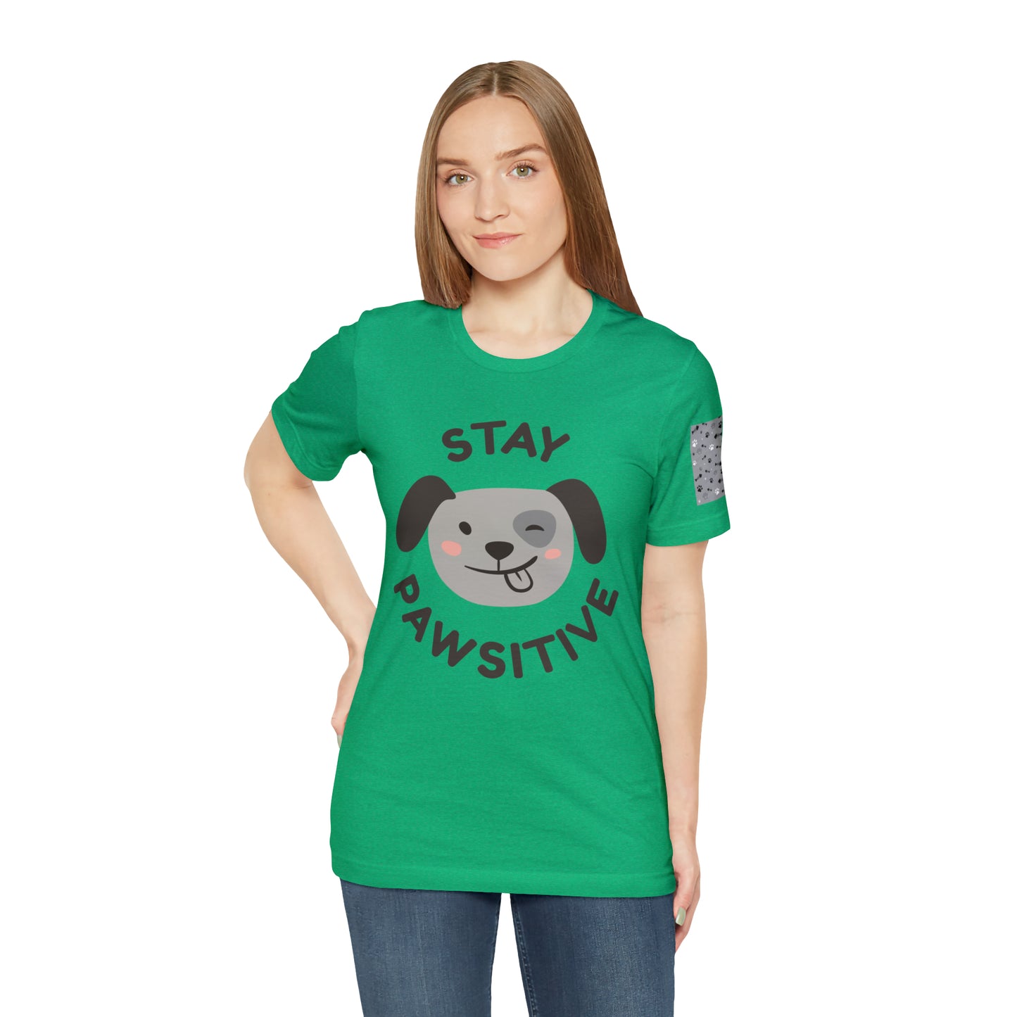 Unisex Jersey STAY PAWSITIVE Short Sleeve Tee