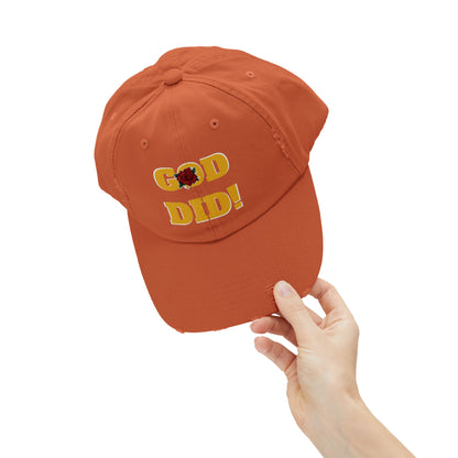 GOD DID Unisex Distressed Cap