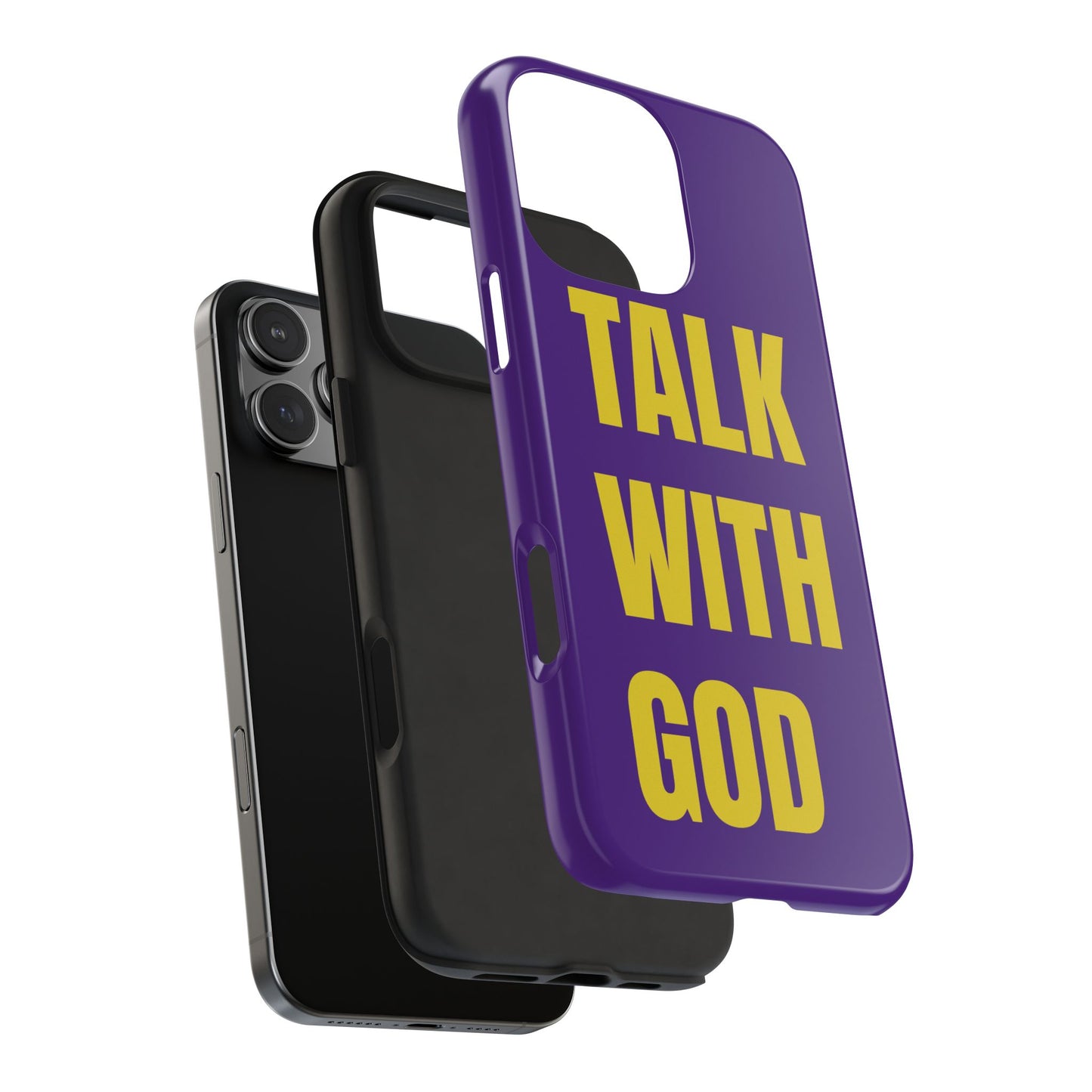 Purple and Yellow TALK WITH GOD Tough Phone Cases