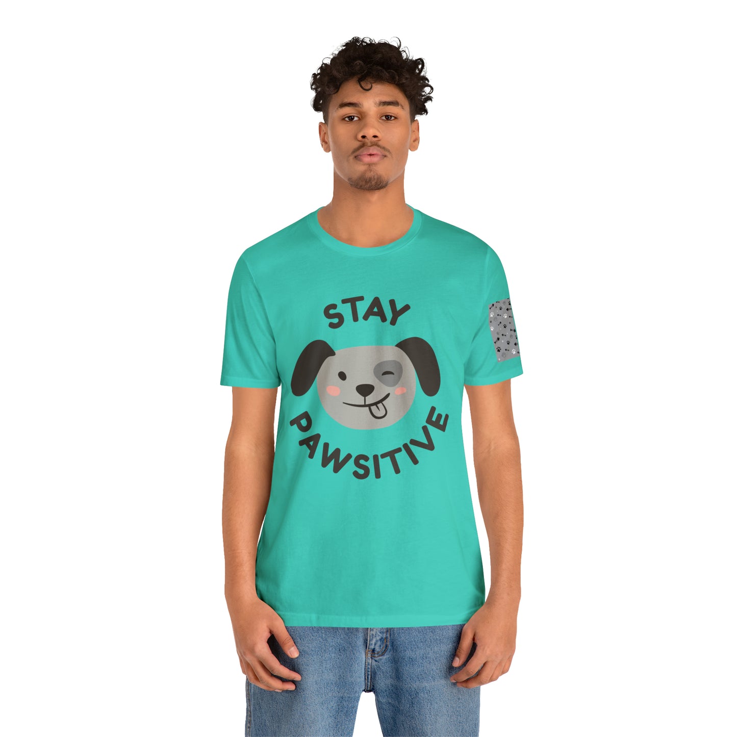 Unisex Jersey STAY PAWSITIVE Short Sleeve Tee