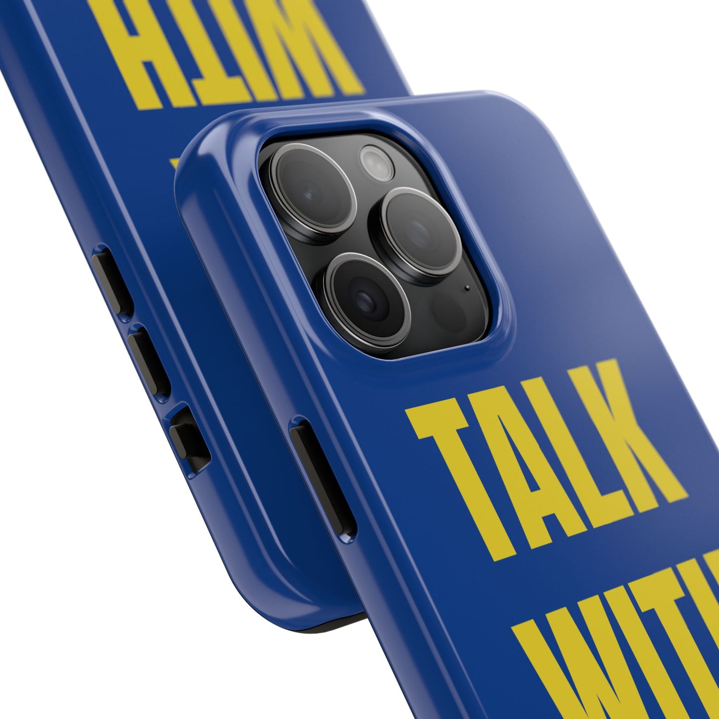 Blue and Yellow TALK WITH GOD Tough Phone Cases