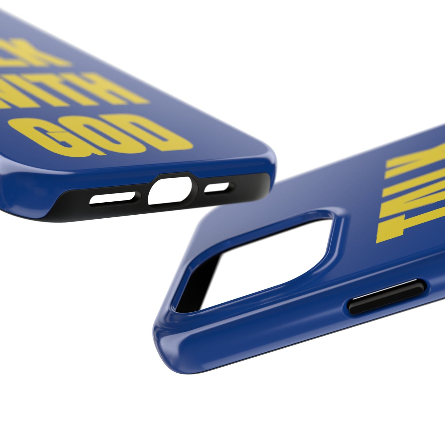 Blue and Yellow TALK WITH GOD Tough Phone Cases