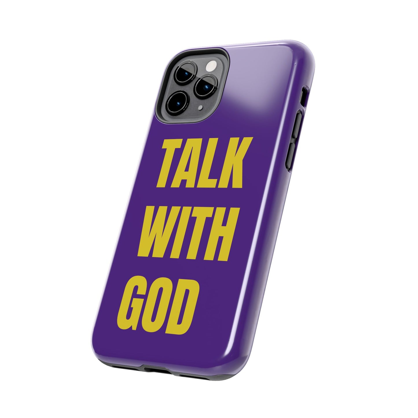 Purple and Yellow TALK WITH GOD Tough Phone Cases