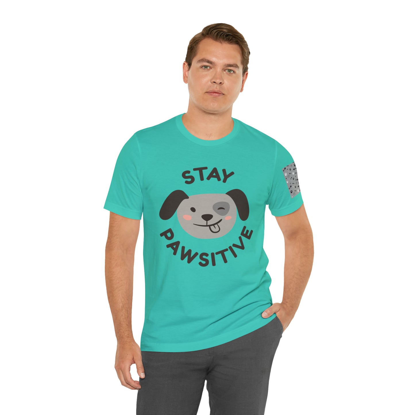 Unisex Jersey STAY PAWSITIVE Short Sleeve Tee