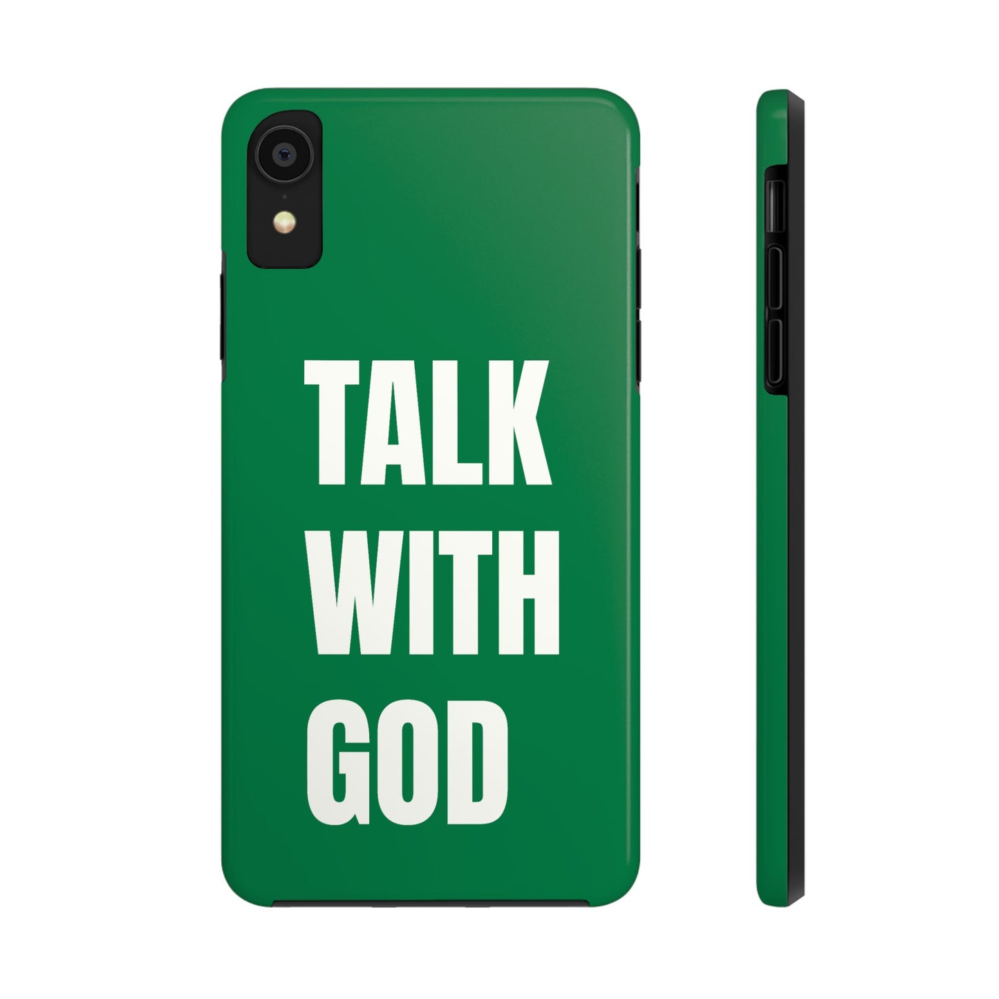 Green TALK WITH GOD Tough Phone Cases
