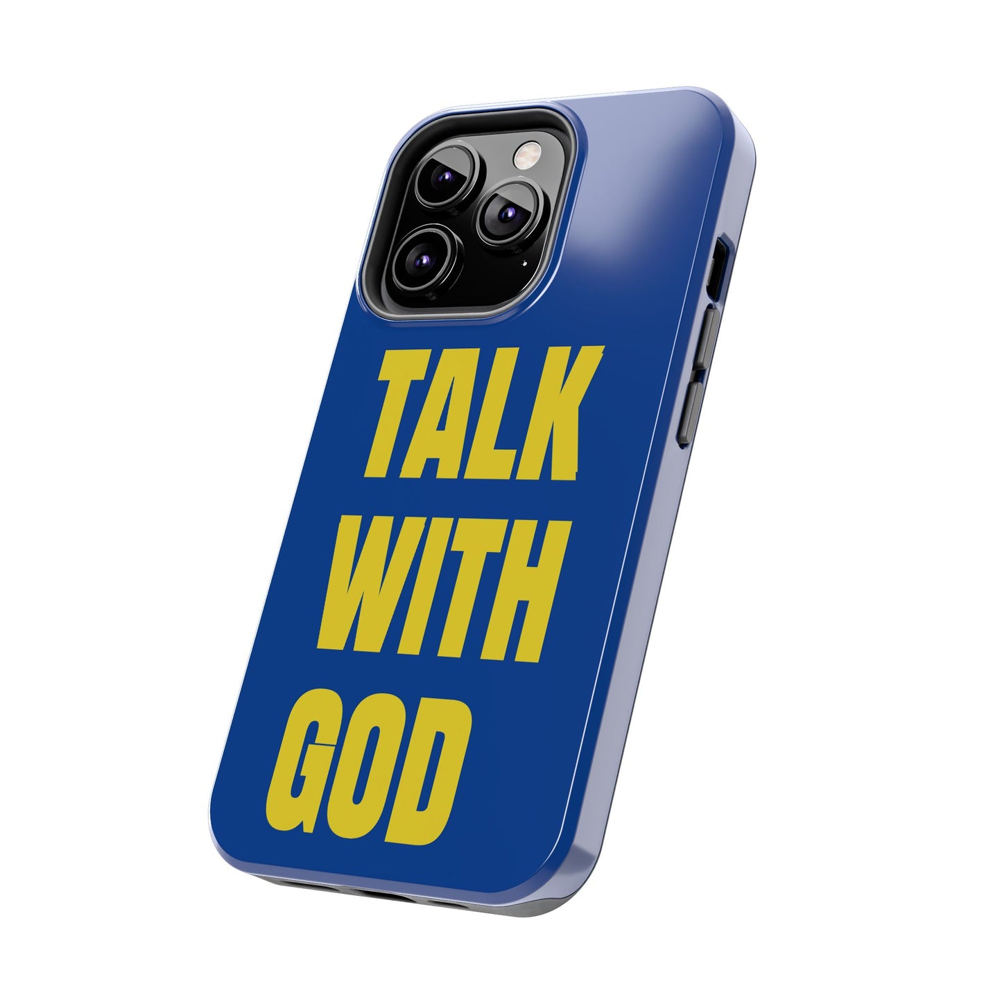 Blue and Yellow TALK WITH GOD Tough Phone Cases