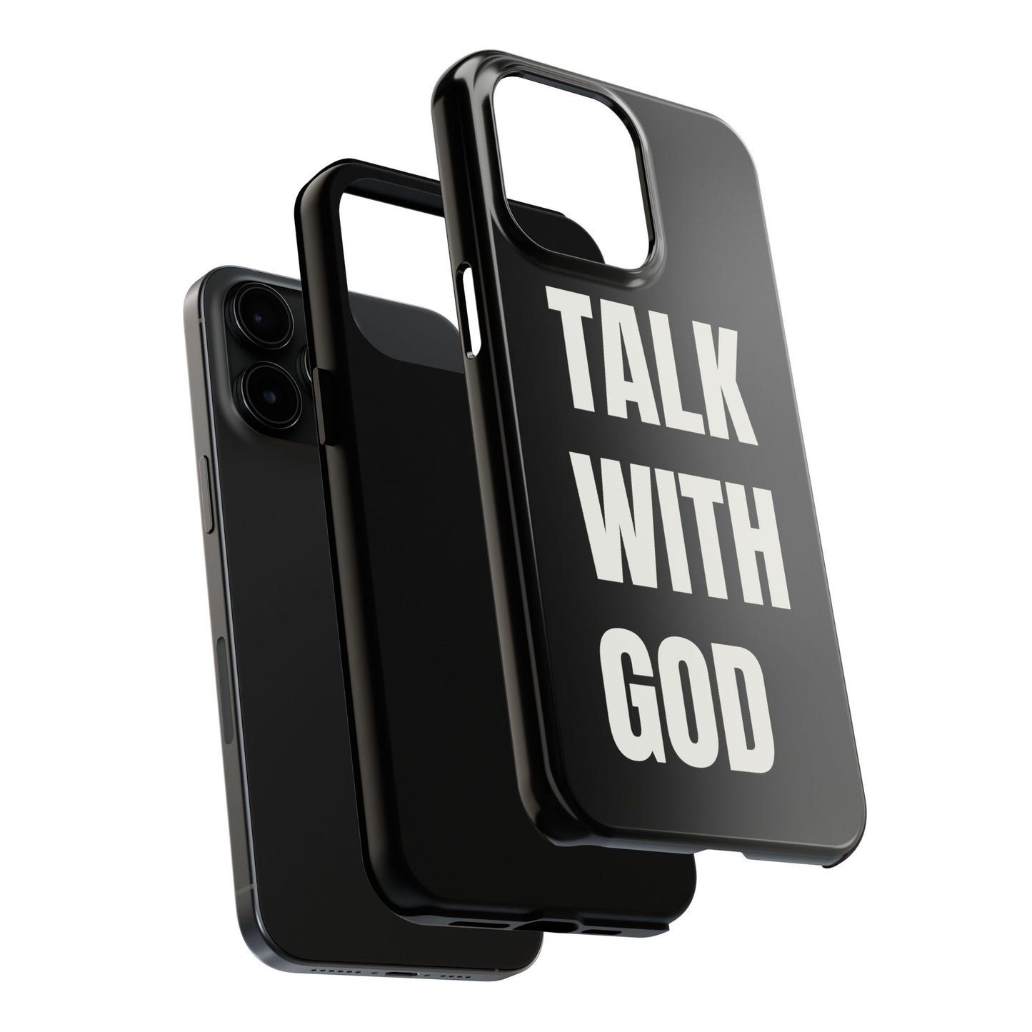 Black TALK WITH GOD Tough Phone Cases