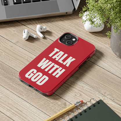 RED TALK WITH GOD Tough Phone Cases