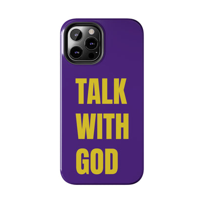 Purple and Yellow TALK WITH GOD Tough Phone Cases