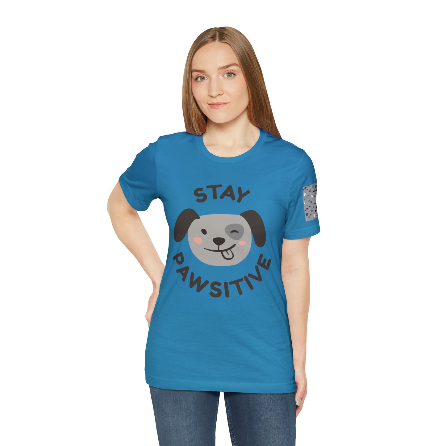 Unisex Jersey STAY PAWSITIVE Short Sleeve Tee