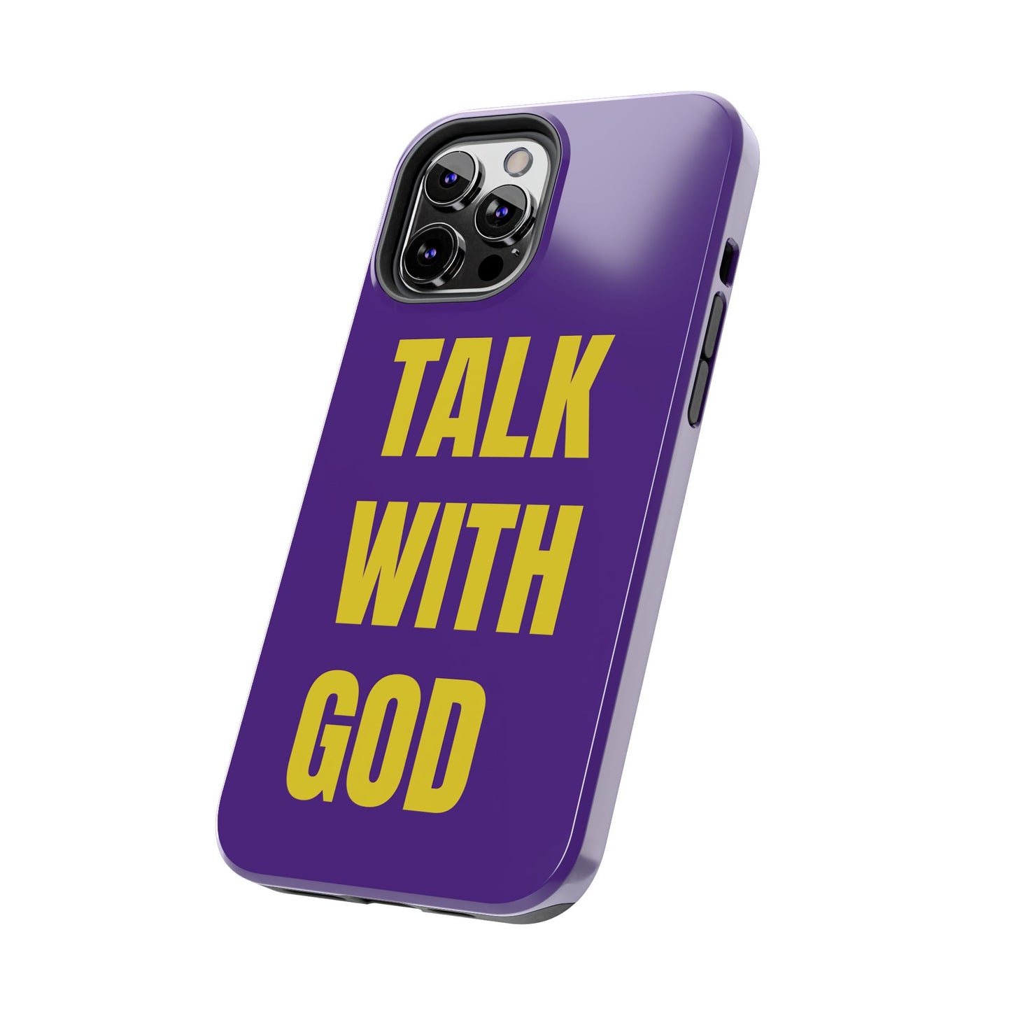 Purple and Yellow TALK WITH GOD Tough Phone Cases