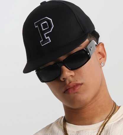 Signature P Black Snapback Hat | Unisex Streetwear