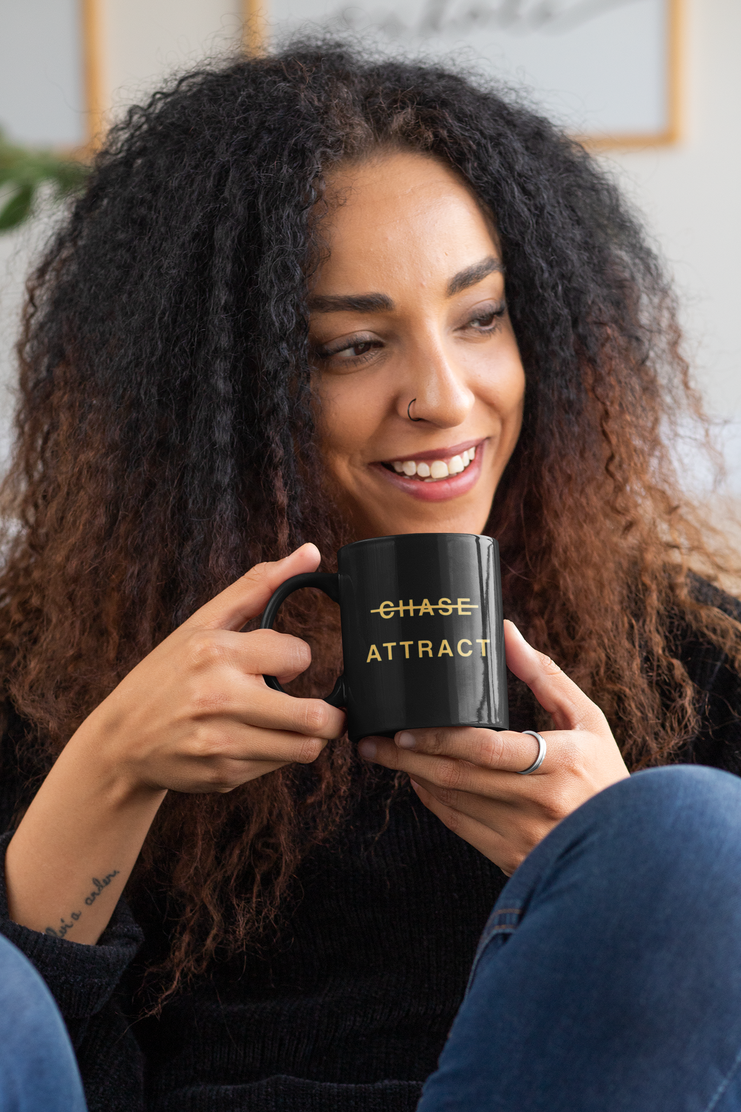 DON’T CHASE, ATTRACT 11oz Black Mug