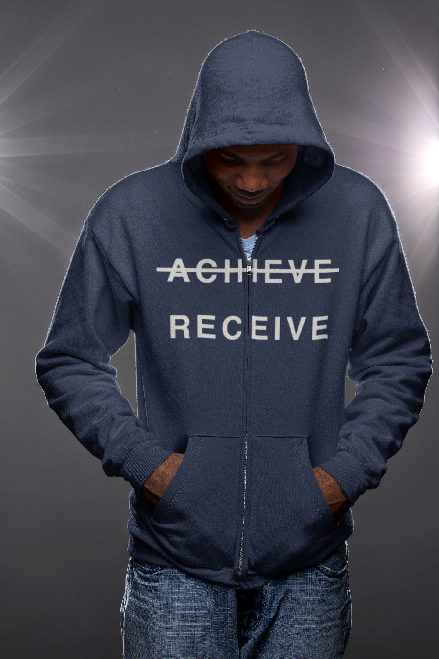 Unisex Heavy Blend™ Full Zip DON’T JUST ACHIEVE….RECEIVE Hooded Sweatshirt