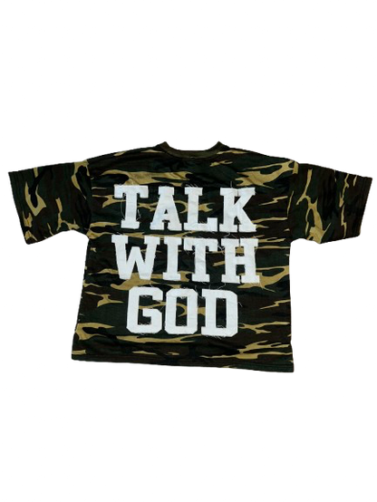 TALK WITH GOD | ARMY GREEN CAMO | Box Tee