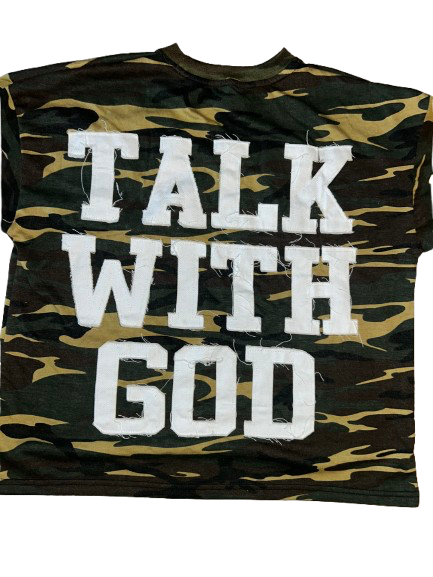 TALK WITH GOD | ARMY GREEN CAMO | Box Tee