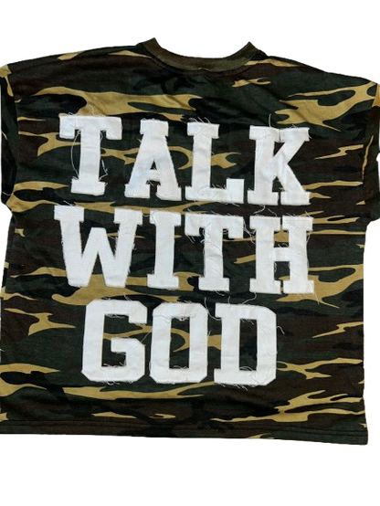 TALK WITH GOD | ARMY GREEN CAMO | Box Tee