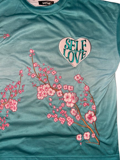 TALK WITH GOD | TEAL CHEERY BLOSSOM | Box Tee