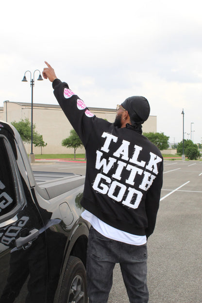 TALK WITH GOD CREWNECK (PINK & BLACK)