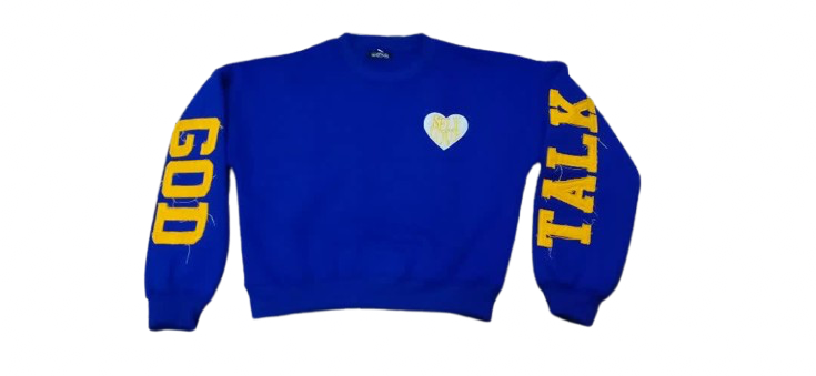 SIGMA GAMMA RHO TALK WITH GOD CROP SWEATSHIRT