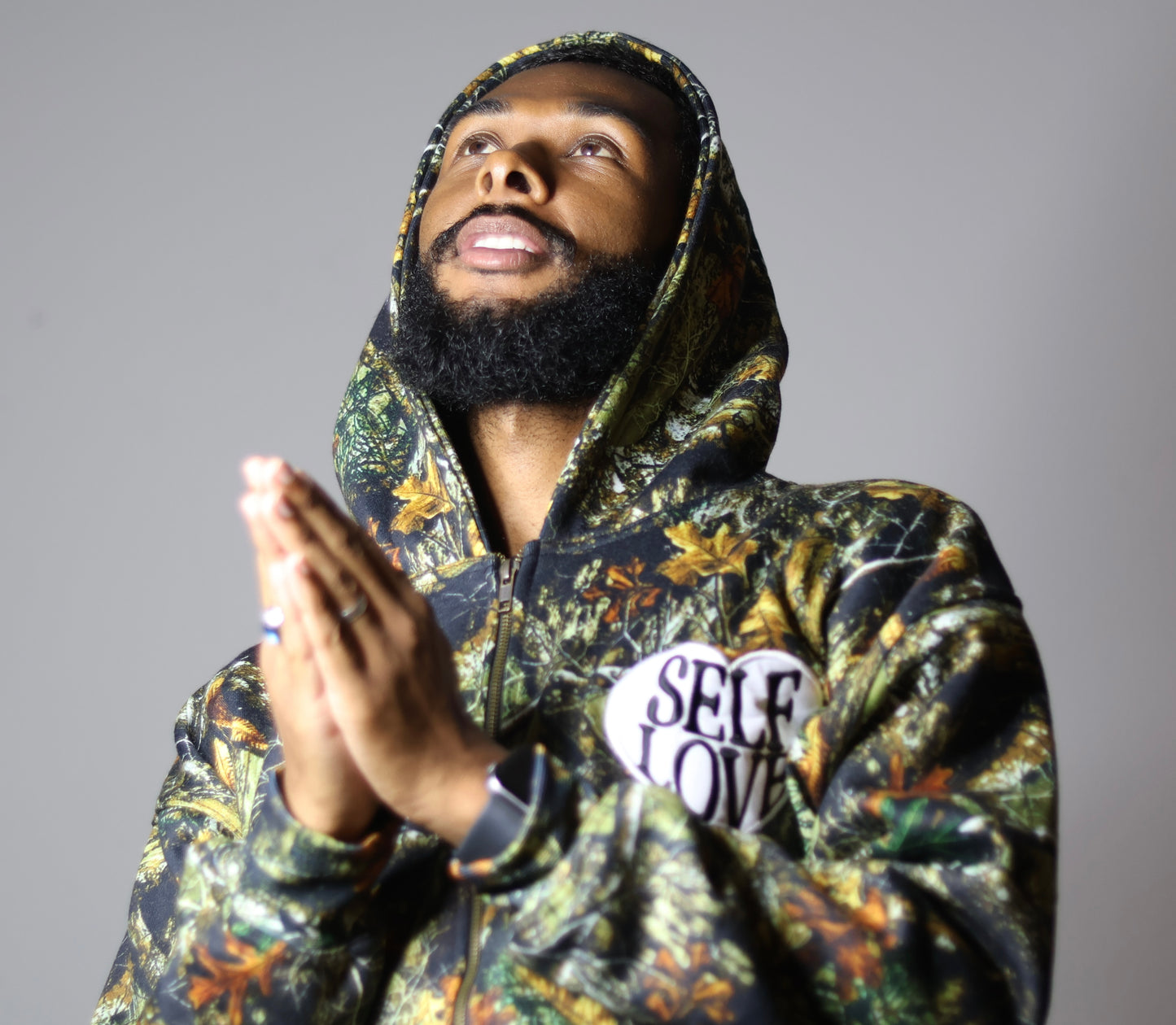 DARK Woodland TALK WITH GOD Camo Zip Up Hoodie