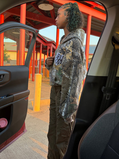 LIGHT WOODLAND CAMO TALK WITH GOD ZIP UP HOODIE