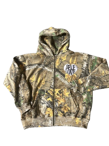 WOODLAND CAMO TALK WITH GOD ZIP UP HOODIE