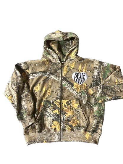 LIGHT WOODLAND CAMO TALK WITH GOD ZIP UP HOODIE