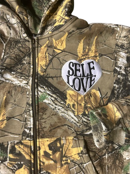 WOODLAND CAMO TALK WITH GOD ZIP UP HOODIE