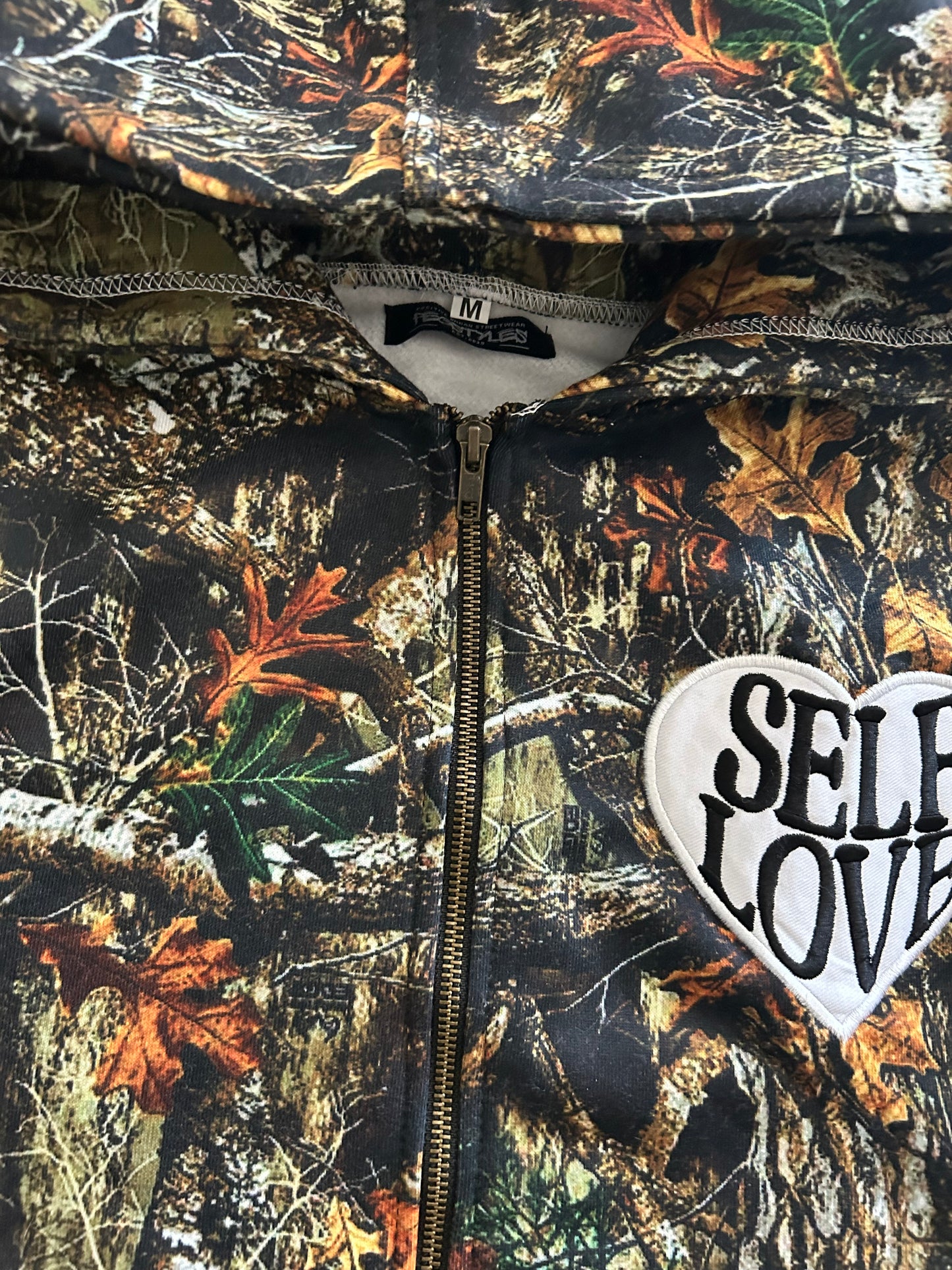 DARK Woodland TALK WITH GOD Camo Zip Up Hoodie