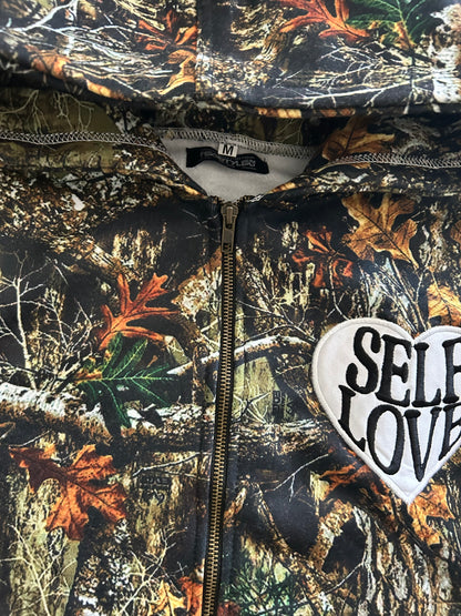 DARK Woodland Camo TALK WITH GOD Zip-Up Hoodie | Limited Edition Faith Streetwear | PEGSTYLES