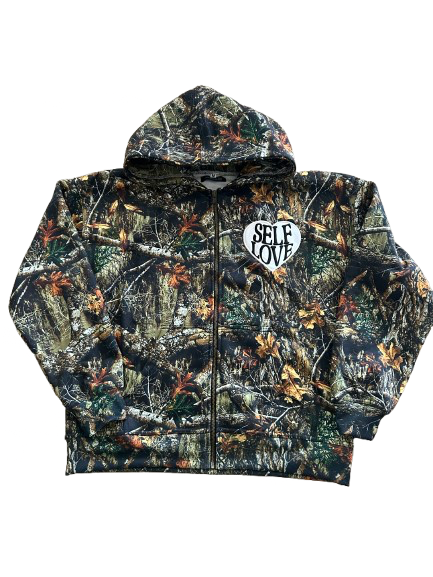 DARK Woodland TALK WITH GOD Camo Zip Up Hoodie