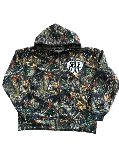 DARK Woodland Camo TALK WITH GOD Zip-Up Hoodie | Limited Edition Faith Streetwear | PEGSTYLES