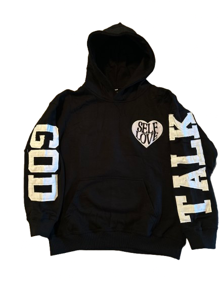 TALK WITH GOD BLACK RETRO HOODIE