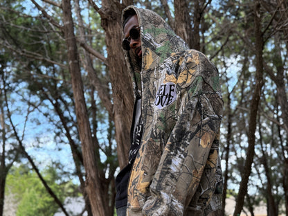 LIGHT WOODLAND CAMO TALK WITH GOD ZIP UP HOODIE